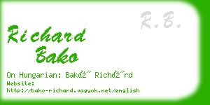 richard bako business card