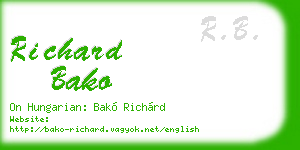 richard bako business card